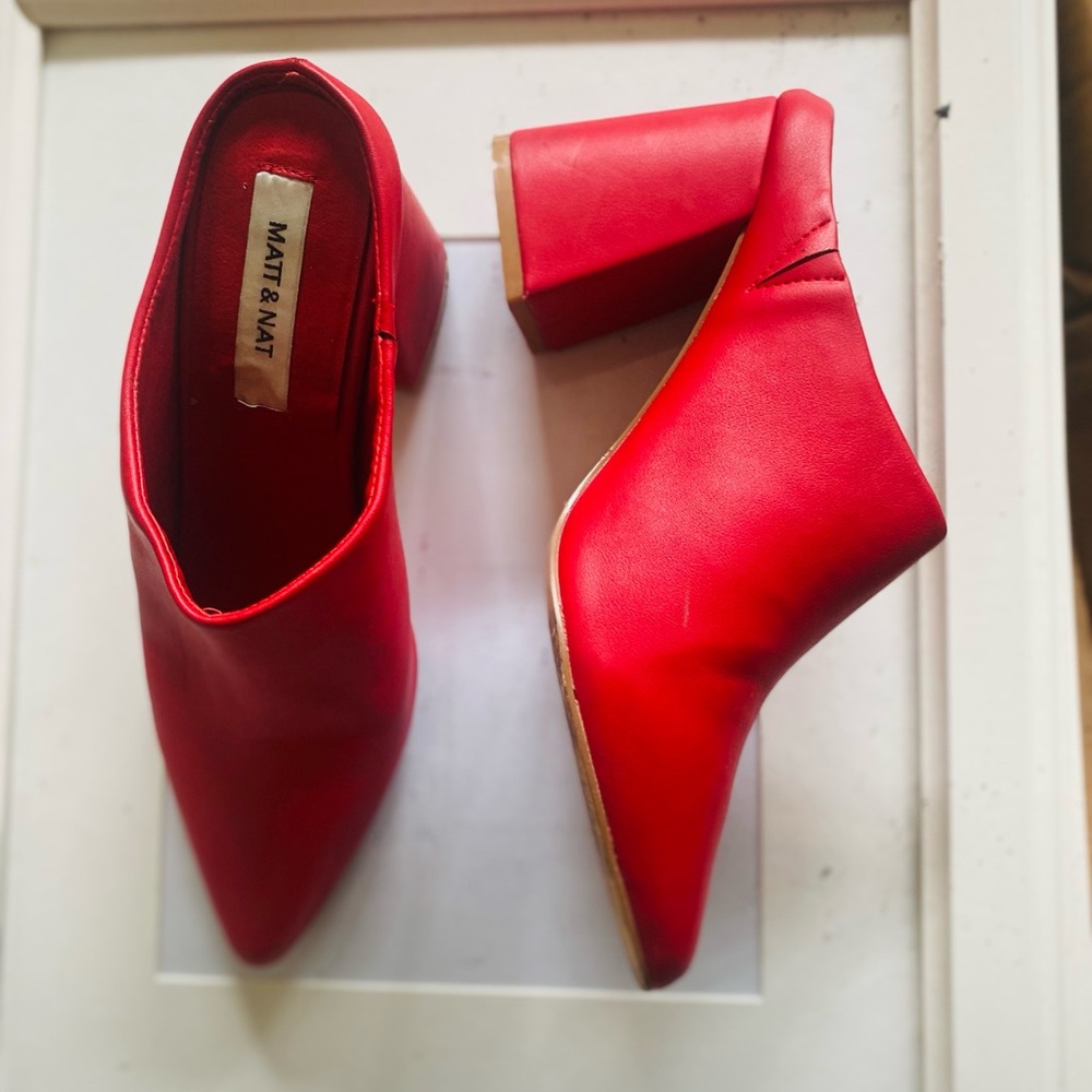 Matt & Nat Women's Bold Red Heeled Boots
Zara heels